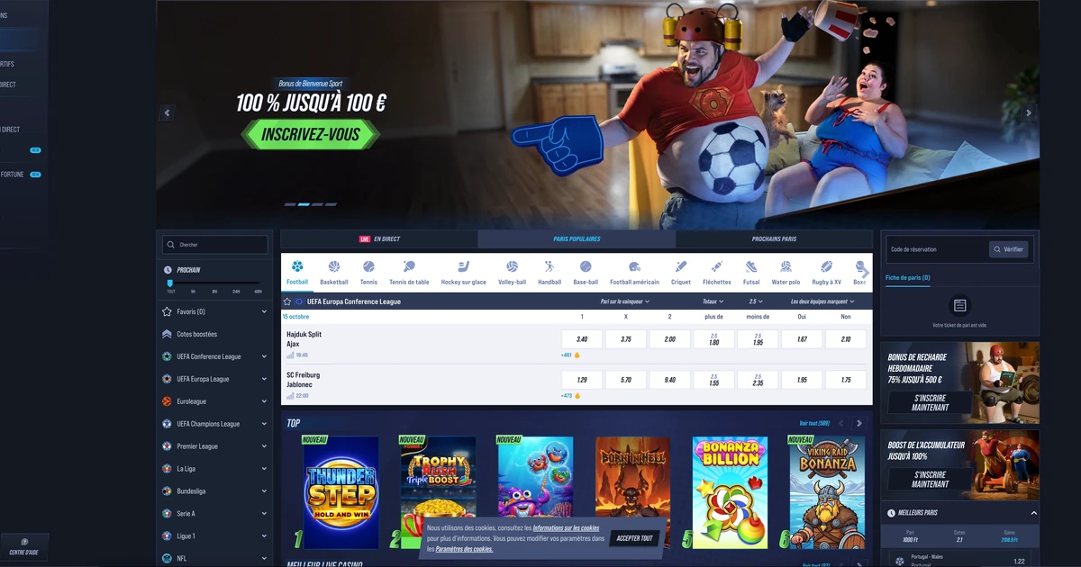 Aperçu du lobby du casino VegasHero